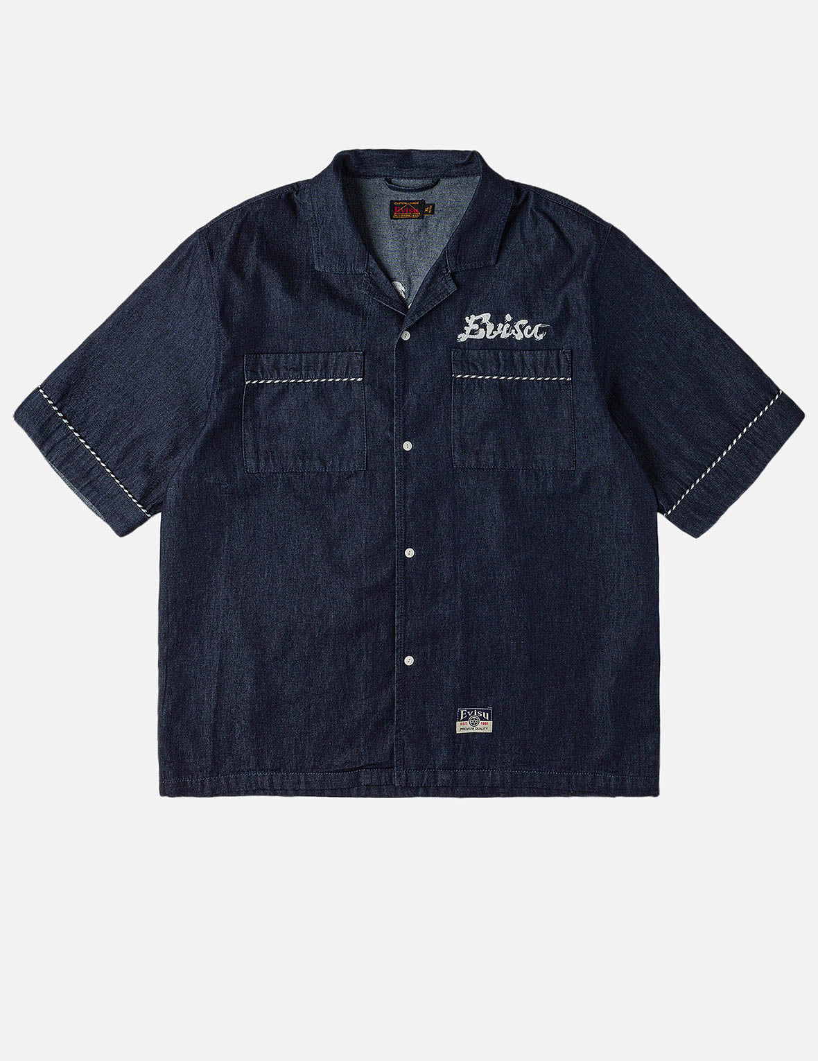 Whip-stitch Dual Pocket Boxy Denim Shirt